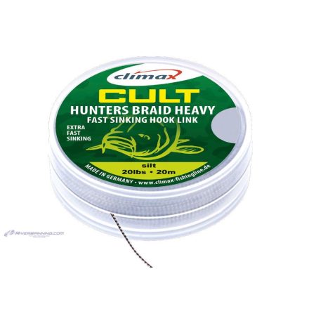 CLIMAX CULT CARP HUNTERSBRAID HEAVY SINKING HOOKLINK 20m 20lb Dark Silt