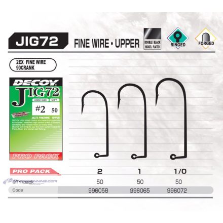 JIG HOROG DECOY PRO PACK JIG72 UPPER FINE WIRE #2