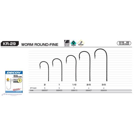 HOROG DECOY WORM KR-29 ROUND FINE 2