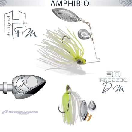 SPINNERBAIT AMPHIBIO TANDEM 1/4oz 7gr Chartreuse White