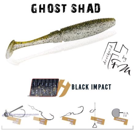 GHOST SHAD 10cm BLACK IMPACT