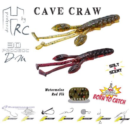 CAVE CRAW 3.8" 9.6cm Watermelon Red Flakes