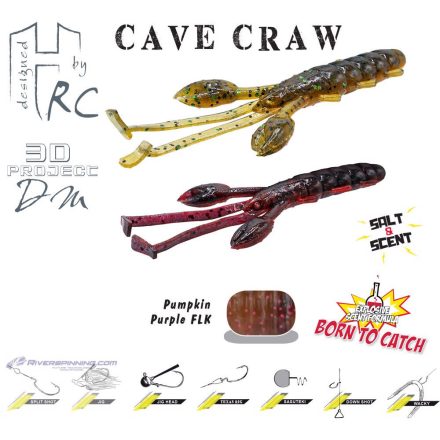 CAVE CRAW 3.8" 9.6cm Pumpkin Purple Flk