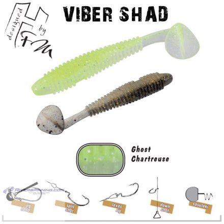 VIBER SHAD 3.8" 9.7cm GHOST CHARTREUSE