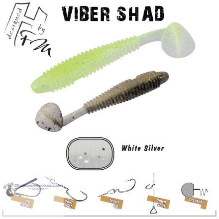 VIBER SHAD 3.8" 9.7cm WHITE SILVER