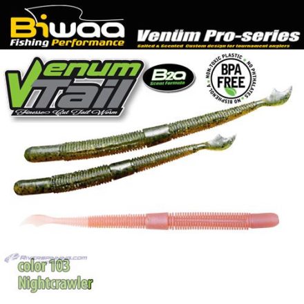 BIWAA VENUM TAIL 4" 10cm 103 Nightcrawler