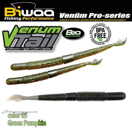 BIWAA VENUM TAIL 4" 10cm 05 Green Pumpkin