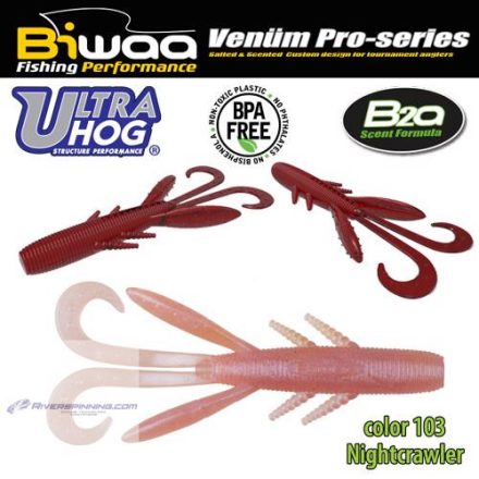 BIWAA ULTRA HOG 3" 7.5cm 103 Nightcrawler