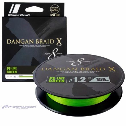 MAJOR CRAFT DANGAN BRAID X 8X 150m #0.6 12lb Fluo Green